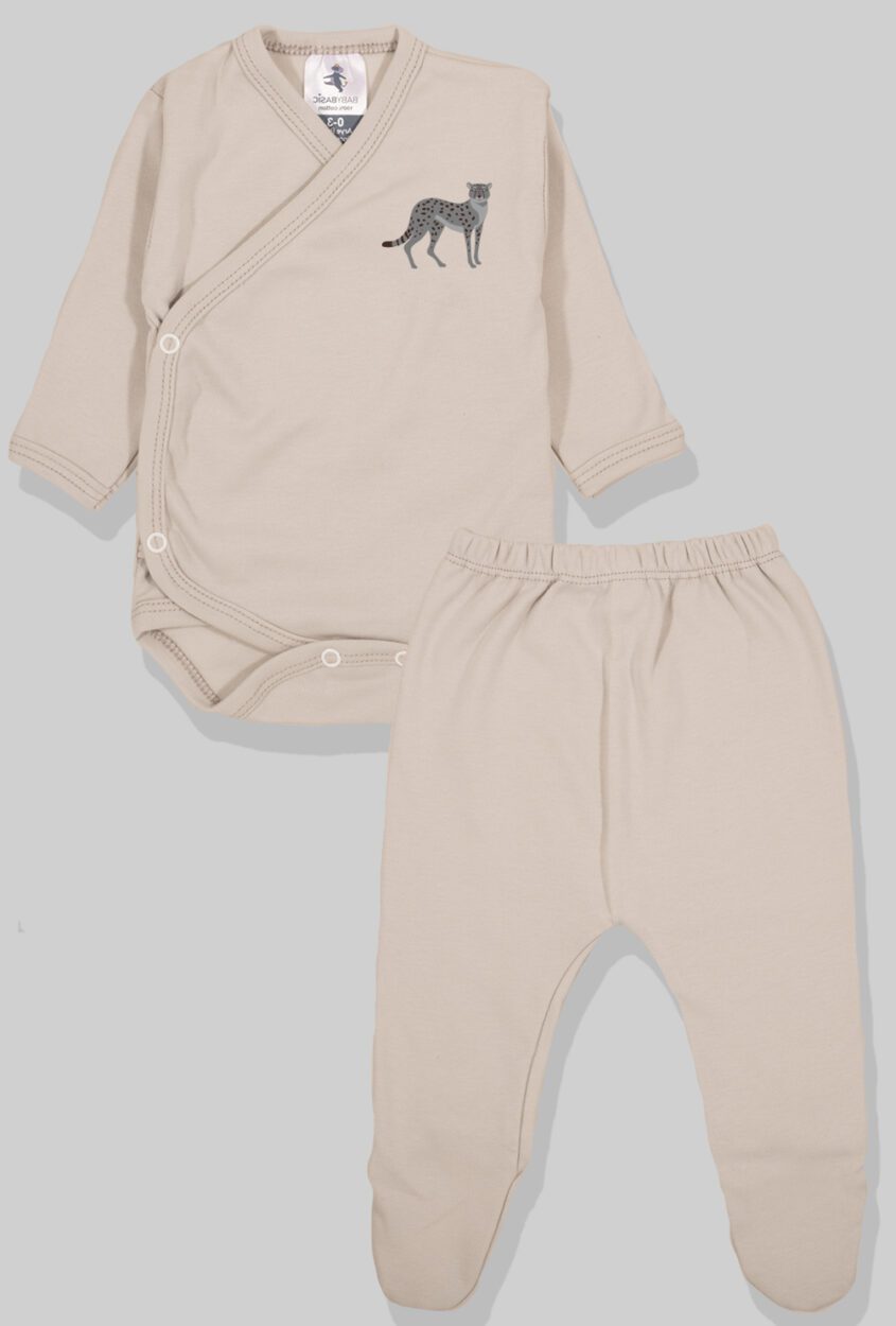 5-Pack Sets - Envelope Bodysuit & Footie Flannel/Jersey | Penguin | Polar Bear | Helicopter | Hippo | Cheetah (0-3M)
