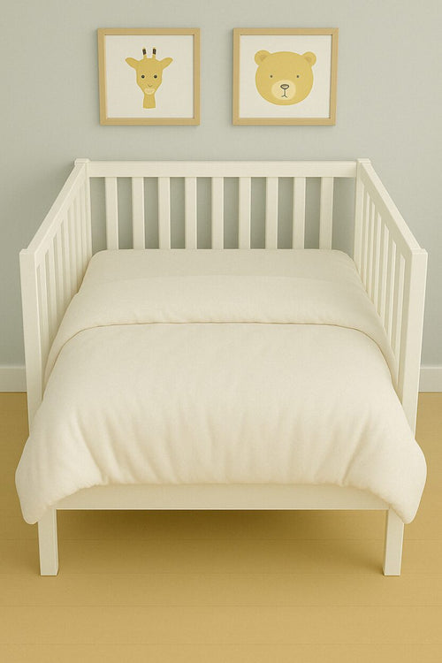 Duvet Cover + Fitted Sheet + Duvet - Plain Cream