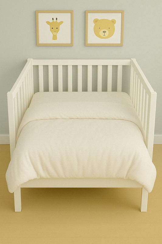 Duvet Cover + Fitted Sheet + Duvet - Plain Cream