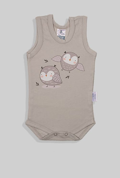 Set of 4 - Tank Bodysuits - Donuts Cupcakes Solid & Birds (3 Months - 2 Years)