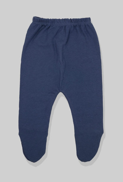 Envelope Bodysuit & Footie Set Flannel/Jersey - Plain Blue (0-3M)