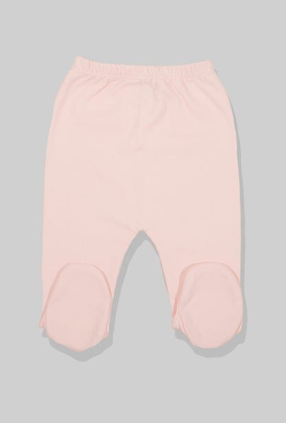 Envelope Bodysuit & Footie Set Flannel/Jersey - Plain Pink (0-3M)