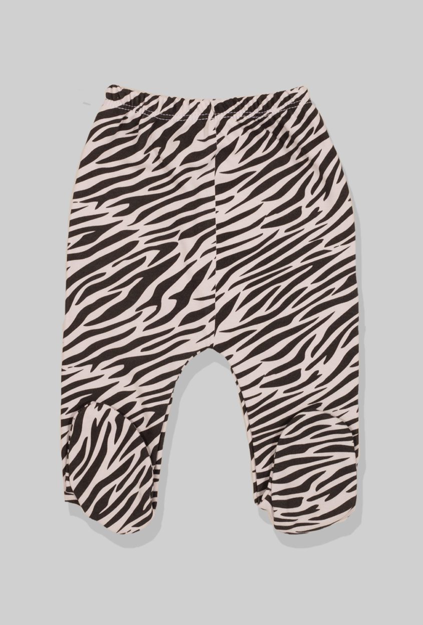 Flannel Open-Leg Pants & Bodysuit Set - Zebra (0-2 Years)