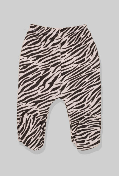Flannel Open-Leg Pants & Bodysuit Set - Zebra (0-2 Years)