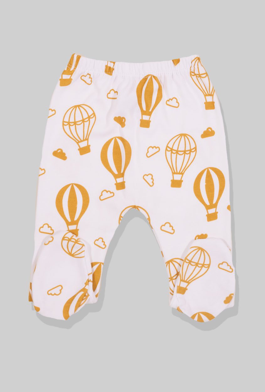 Footie Set/Pants Open & Bodysuit Flannel - Hot Air Balloons (0-2 Years)