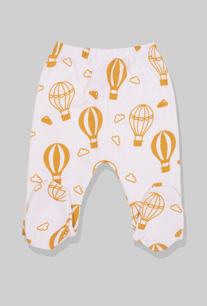 Footie Set/Pants Open & Bodysuit Flannel - Hot Air Balloons (0-2 Years)
