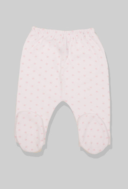 Flannel Open-Leg Pants & Bodysuit Set - Small Pink Stars (0-2 Years)