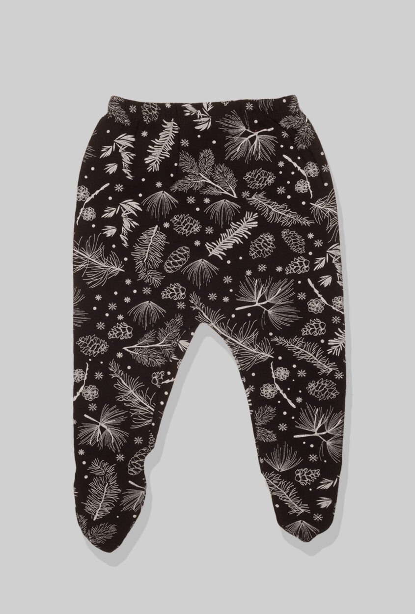 Envelope Bodysuit & Footie Set Jersey - Black Flowers (0-3M)
