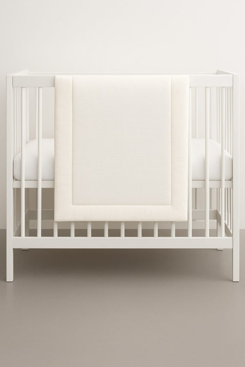 Muslin Blanket for Crib/Pram - Waffle Fabric White Plain