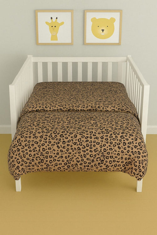 Baby Duvet + Cover + Fitted Sheet - Leopard Print
