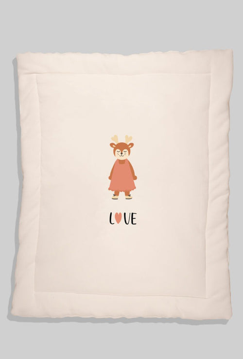 Muslin Blanket for Crib/Pram - Waffle Fabric White - Love