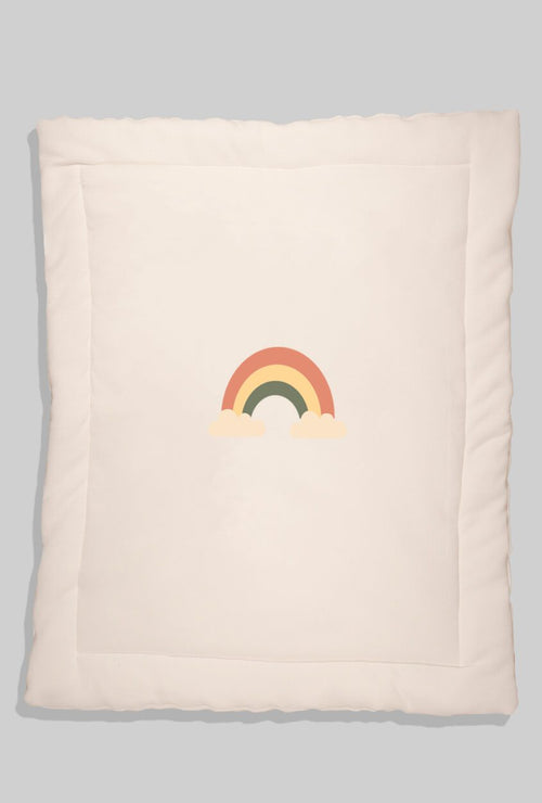 Muslin Blanket for Crib/Pram - Waffle Fabric White - Rainbow