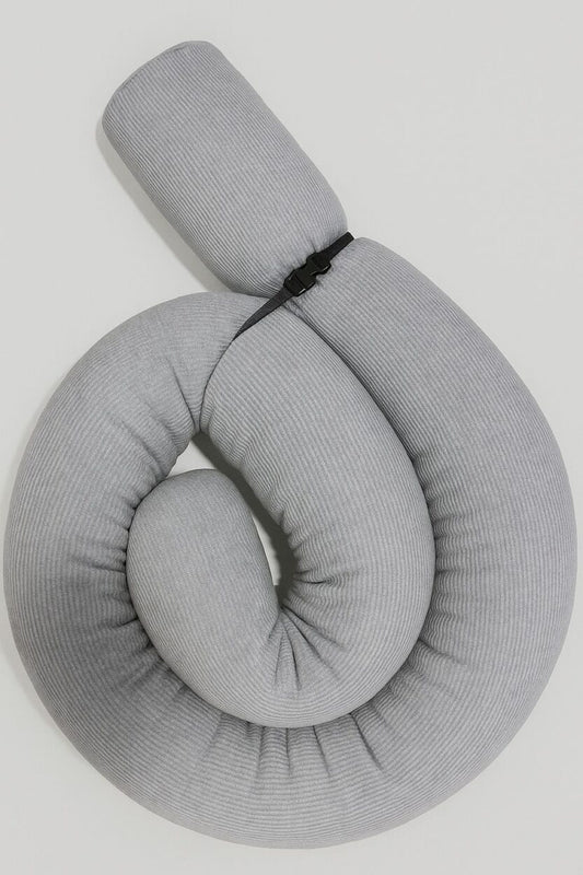 Crib Bumper Snake - Light Grey