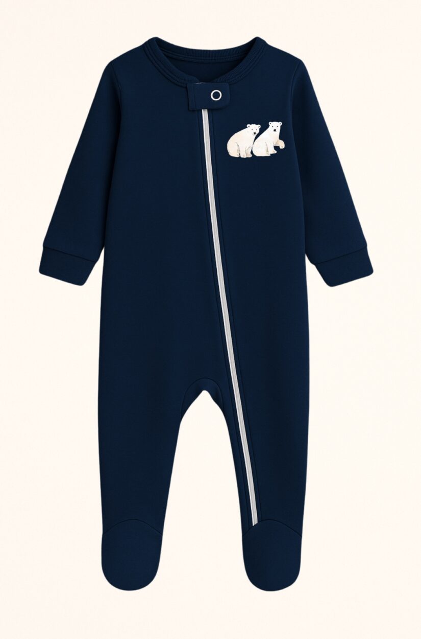 3-Pack Double Zip Flannel/Jersey Rompers - Lion | Bears | Helicopter (0-3M)