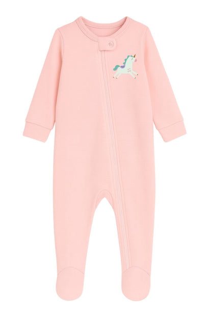 Set of 3 - Double-Zip Flannel Zipsuits - Unicorns | Mixed Sizes