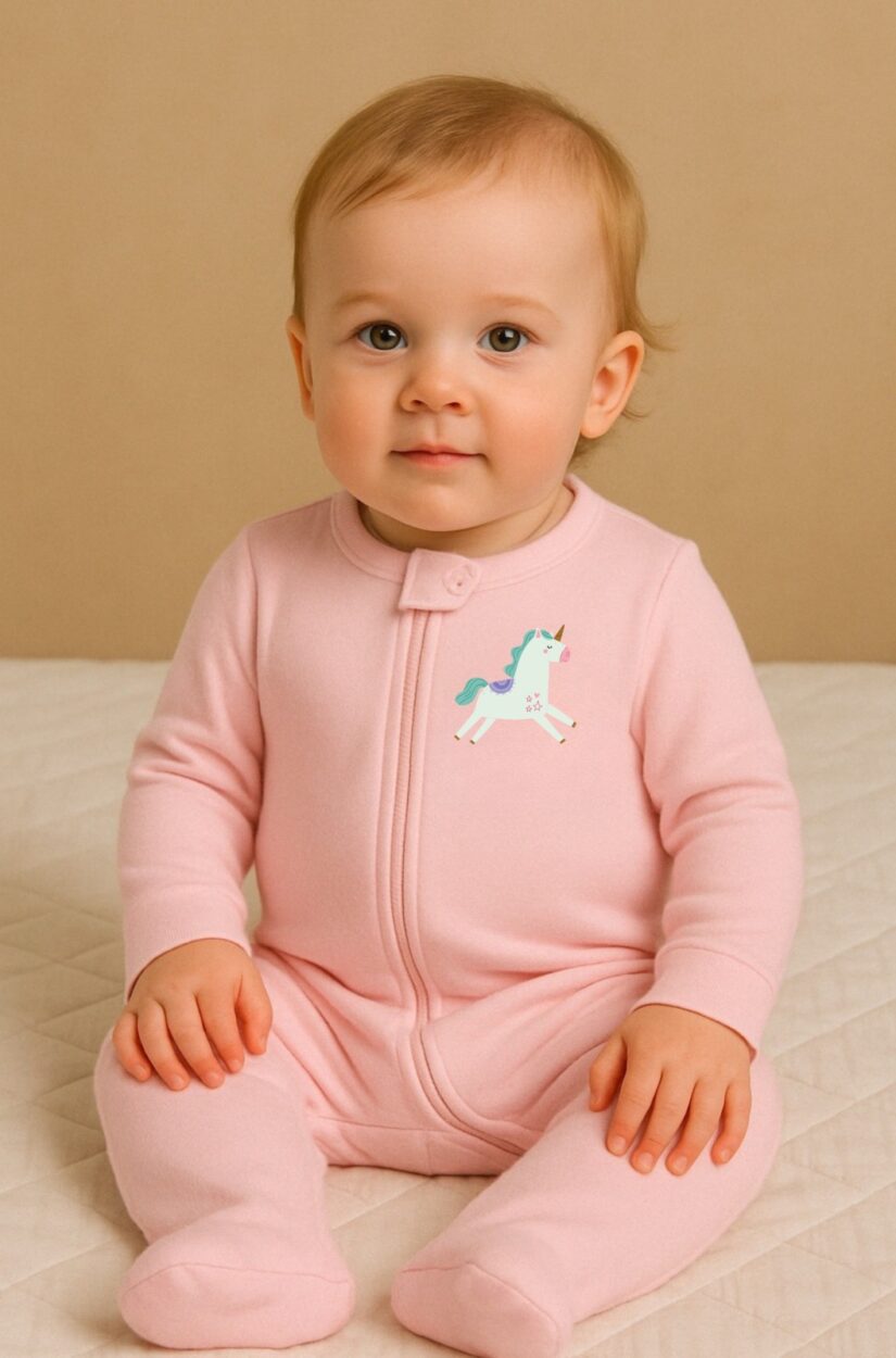 3-Pack Double Zip Flannel Rompers - Unicorns | Various Sizes