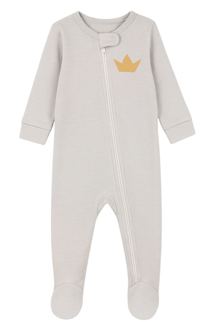 5-Pack Double Zip Flannel/Jersey Rompers | Crown | Lion | Car | Polar Bear | Penguin (0-3M)