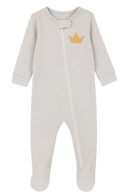 5-Pack Double Zip Flannel/Jersey Rompers | Crown | Lion | Car | Polar Bear | Penguin (0-3M)