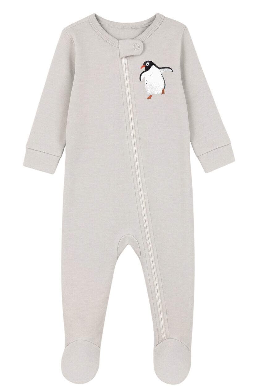 5-Pack Double Zip Flannel/Jersey Rompers | Crown | Lion | Car | Polar Bear | Penguin (0-3M)