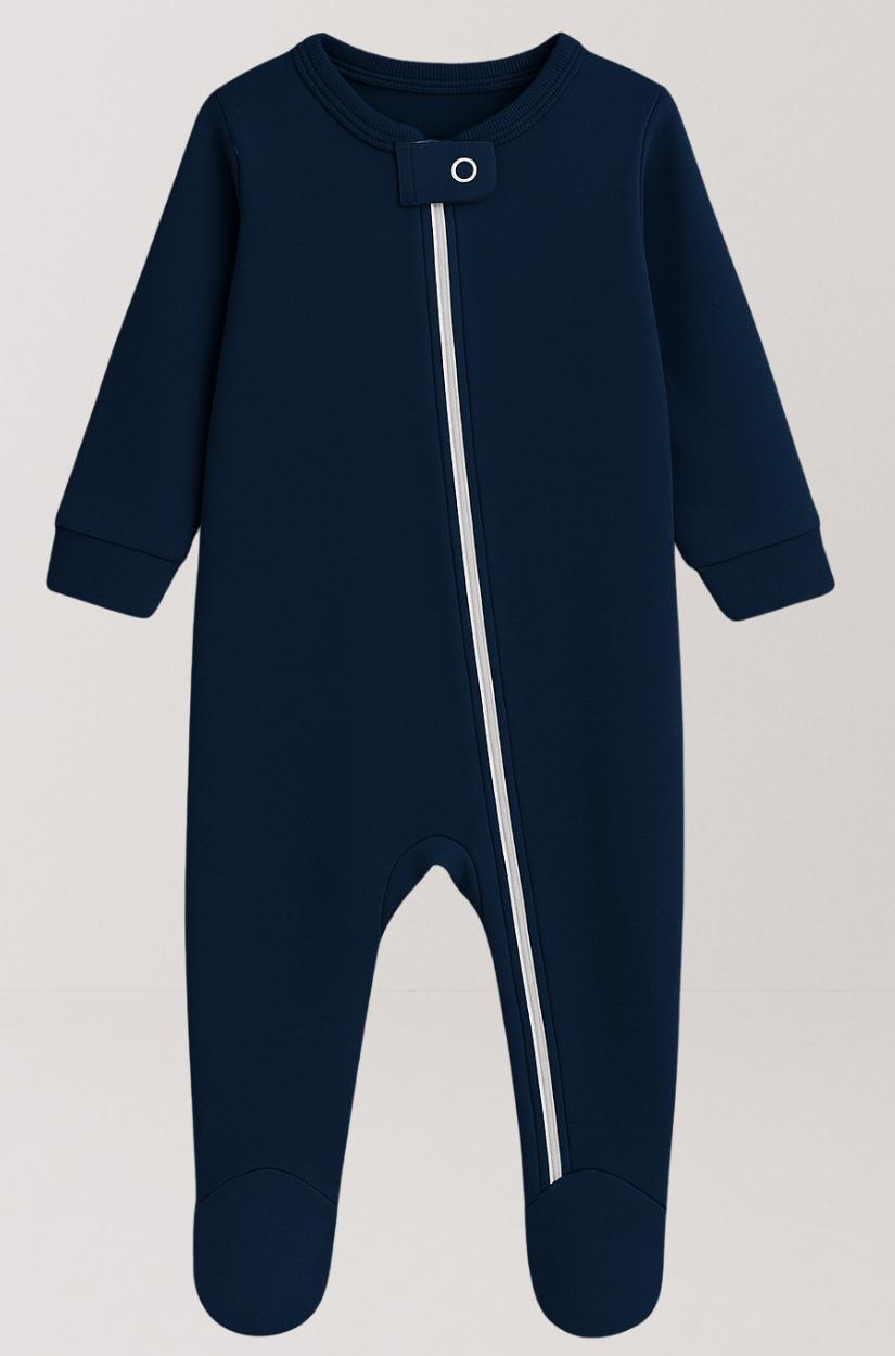 Set of 4 - Double-Zip Flannel Zipsuits - Solid Dots | Mixed Sizes