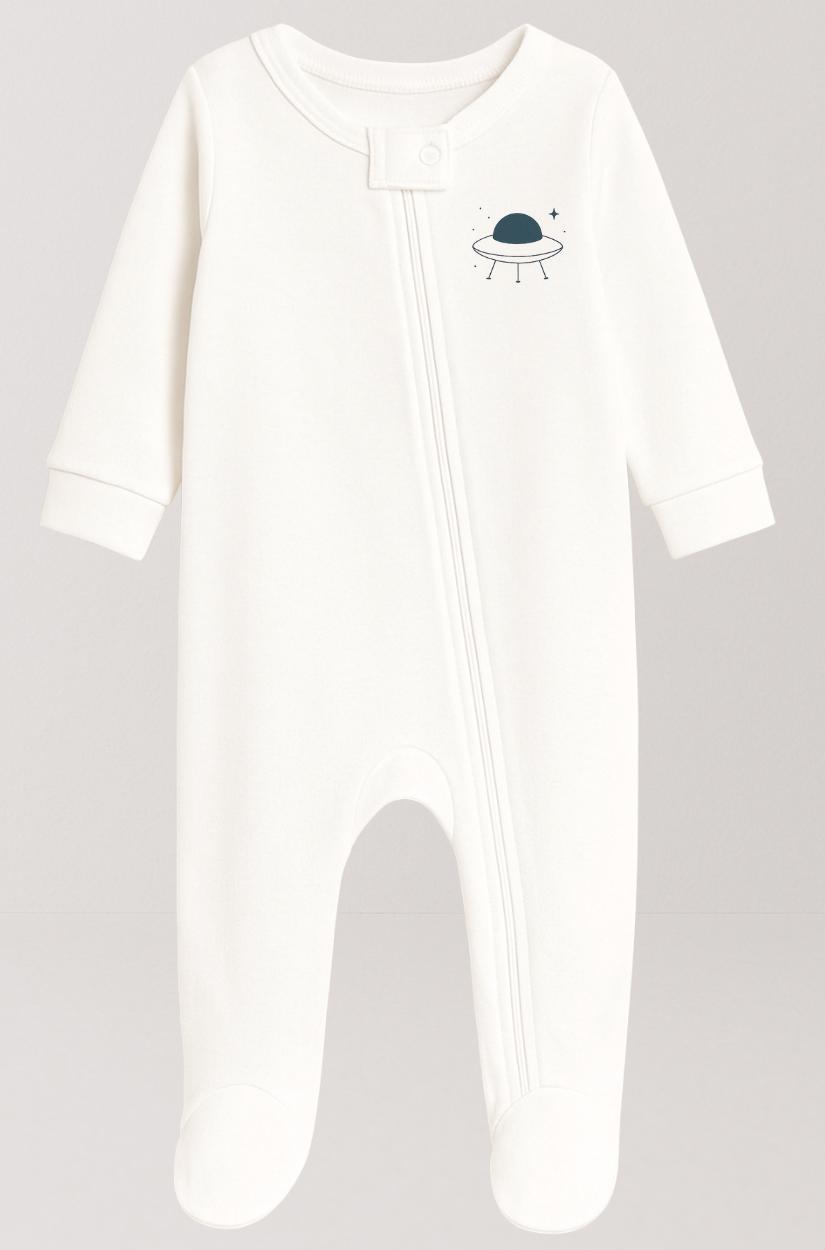 5-Pack Double Zip Flannel/Jersey Rompers | Spaceship | Telescope | Moon | Astronaut | Saturn (0-3M)