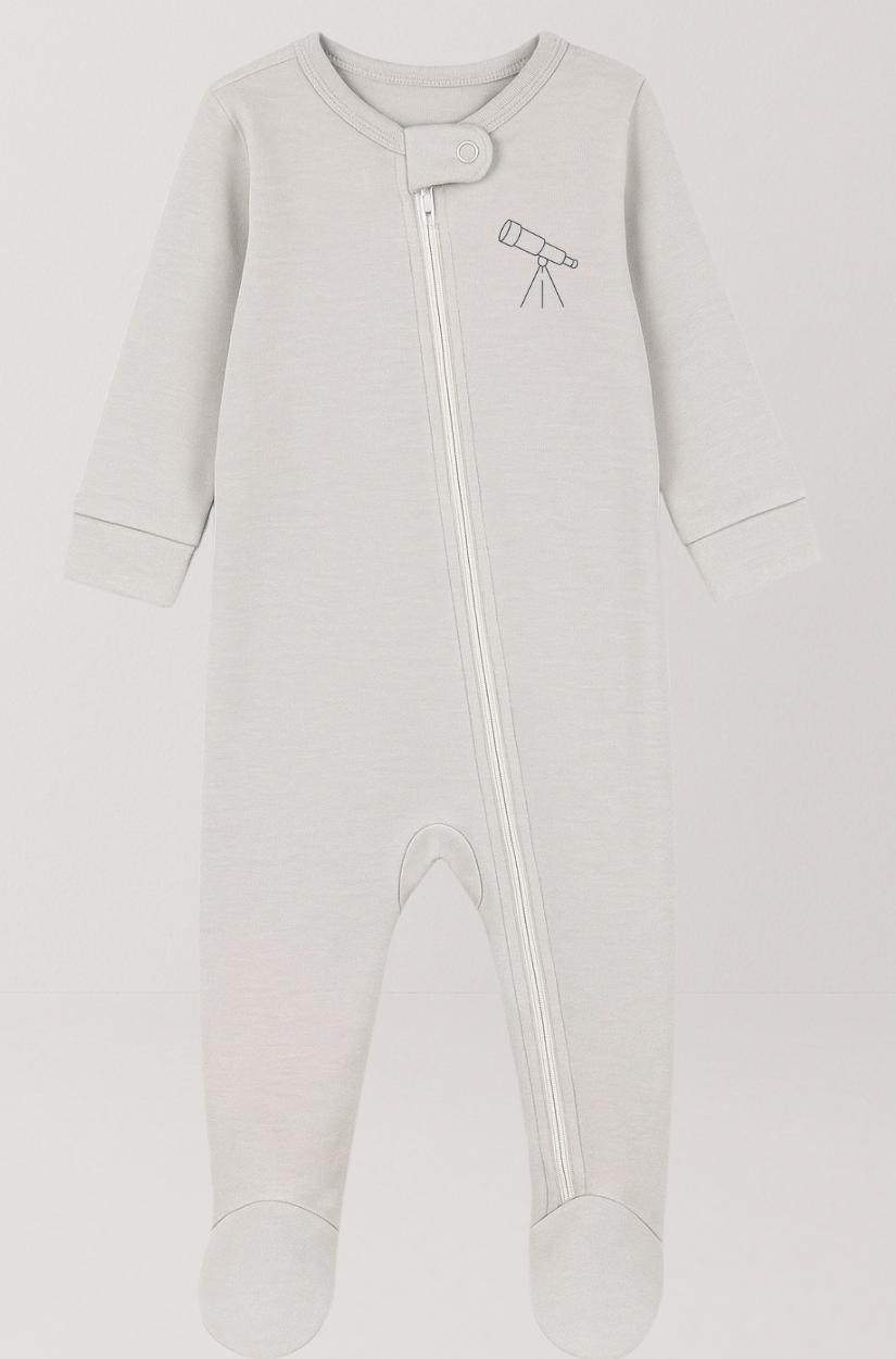 5-Pack Double Zip Flannel/Jersey Rompers | Spaceship | Telescope | Moon | Astronaut | Saturn (0-3M)