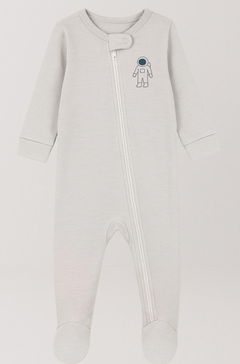 5-Pack Double Zip Flannel/Jersey Rompers | Spaceship | Telescope | Moon | Astronaut | Saturn (0-3M)