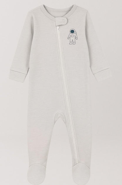 5-Pack Double Zip Flannel/Jersey Rompers | Spaceship | Telescope | Moon | Astronaut | Saturn (0-3M)