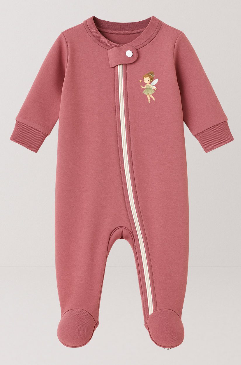 Set of 5 - Double-Zip Flannel Zipsuits | Flower | Solid | Turquoise | Fairy | Unicorn (0-12 Months)