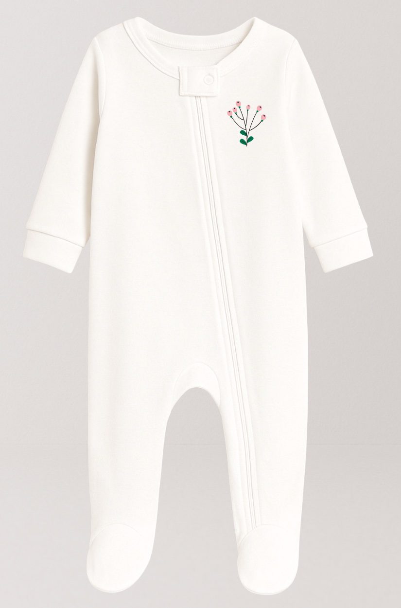 Set of 5 - Double-Zip Flannel Zipsuits | Flower | Solid | Turquoise | Fairy | Unicorn (0-12 Months)