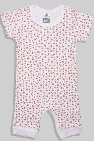 Short Overalls -White with Polka Dots (3-24 months)