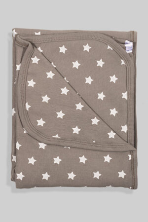 Summer Blanket - Dark Grey Stars- 100% Cotton