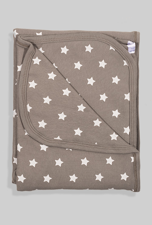 Summer Blanket - Dark Grey Stars- 100% Cotton