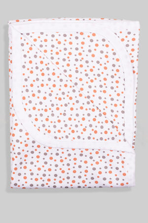 Summer Blanket - White Polka Dot- 100% Cotton