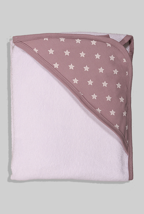 Hooded Towel Purple Stars - 100% Cotton