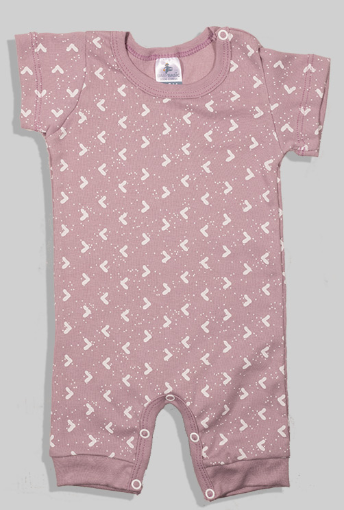 3 Pack - Short Overalls - Cheetah, Pink and Purple with Triangle Hearts (3-24 months)