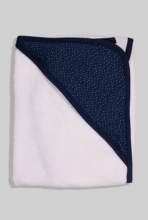 Hooded Towel Blue Polka Dots - 100% Cotton