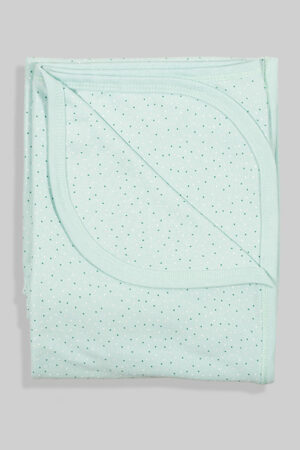 Summer Blanket - Seafoam Green Polka Dot- 100% Cotton