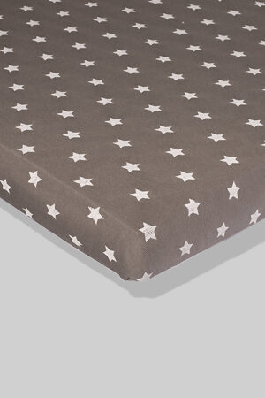 Dark Grey Sheet with Stars (available in 2 sizes) - 100% Cotton
