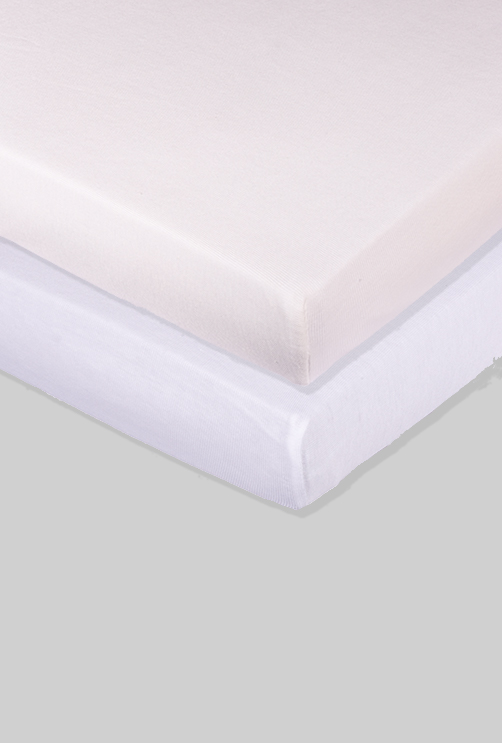 Pack of 2 Sheets - White and Cream (available in 2 sizes) - 100% Cotton