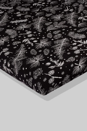 Black Sheet with Flowers (available in 2 sizes) - 100% Cotton