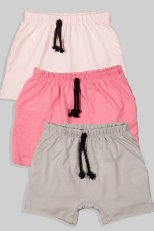 3 Pack - Shorts - Pink Light Pink Grey (3 months-2 years)