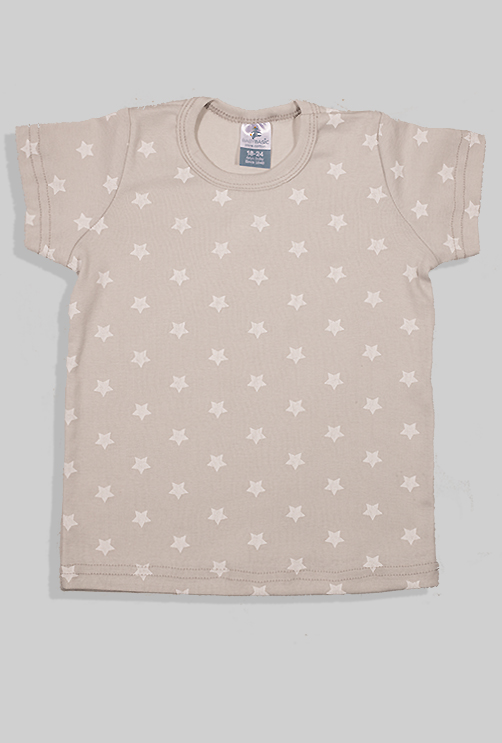 Short Pajamas - Light Grey with Stars (12 months - 4 years)