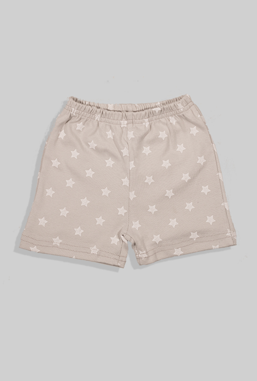 Short Pajamas - Light Grey with Stars (12 months - 4 years)