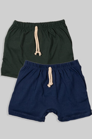 2 Pack - Shorts - Dark Green and Blue (3 months-2 years)