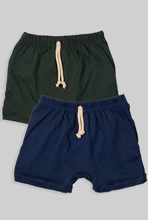 2 Pack - Shorts - Dark Green and Blue (3 months-2 years)