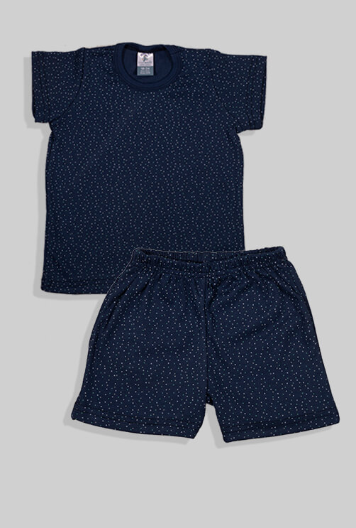 Short Pajamas - Blue with Polka Dots (12 months - 4 years)