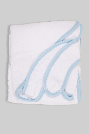 Apron Baby Towel 100% Cotton - White and Blue