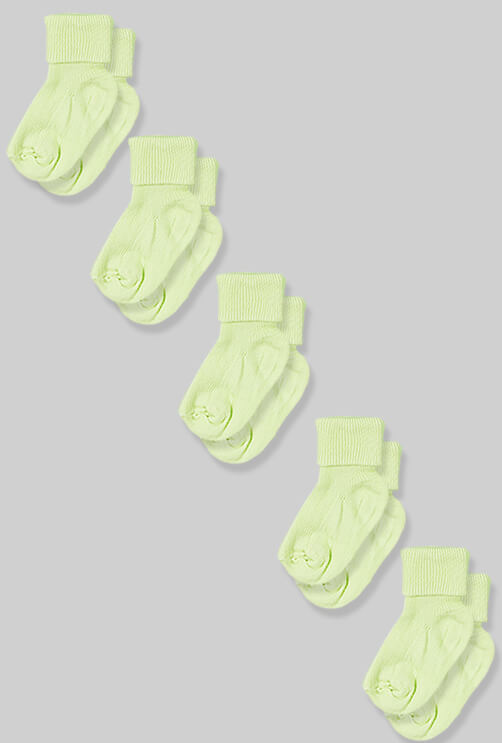 Five Pack Green Socks (0-6M)
