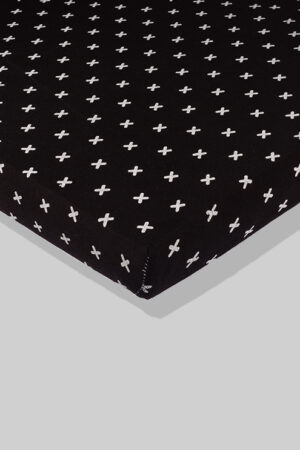 Black Sheet with X's (available in 2 sizes) - 100% Cotton